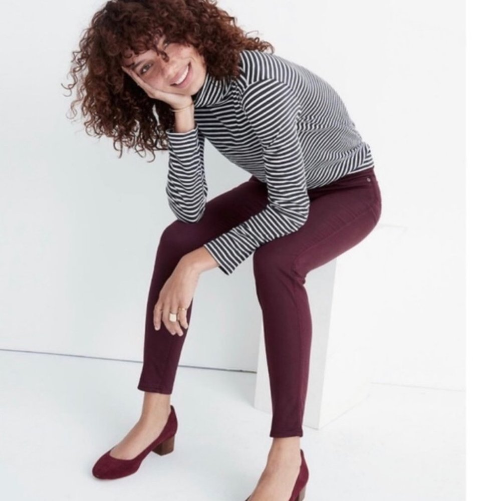 Madewell Skinny Skinny Garment Dyed Burgundy Jeans Szie 29